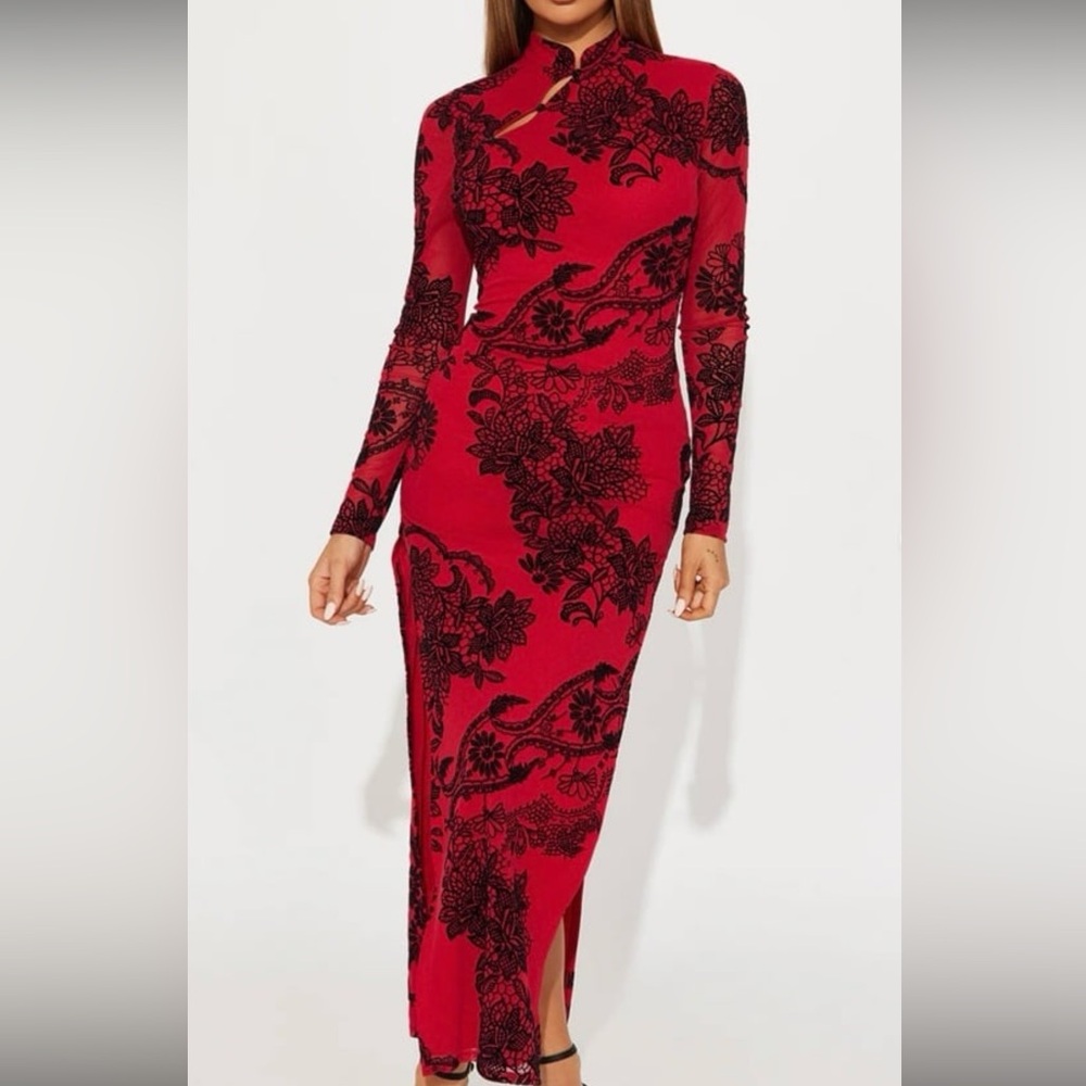 NWT/NIB Fashion Nova Shianne Mesh Maxi dress sz L - SOLD OUT STYLE ON WEBSITE